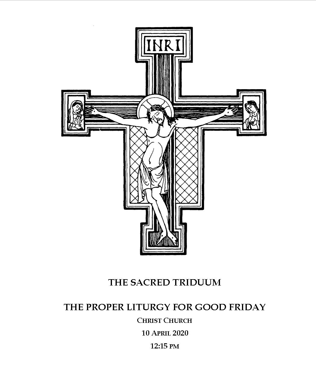 Good Friday Service Sheet April 10, 2020 Christ Church, Woodbury, NJ