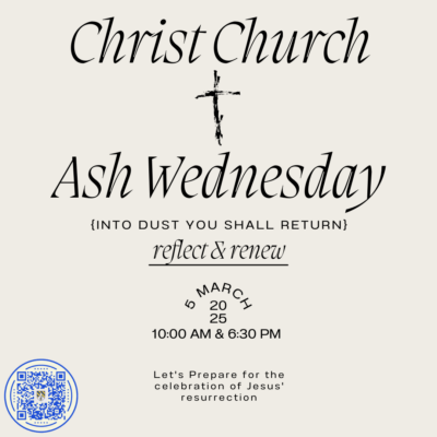 Ash Wednesday Mass @ Christ Church in Woodbury